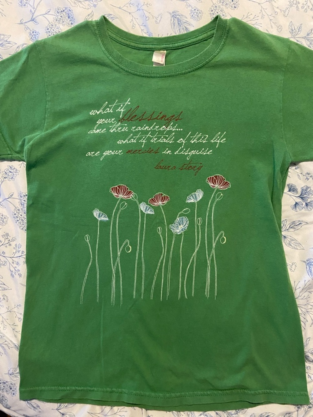 Green Laura Story Floral Faith-Based Graphic Tee